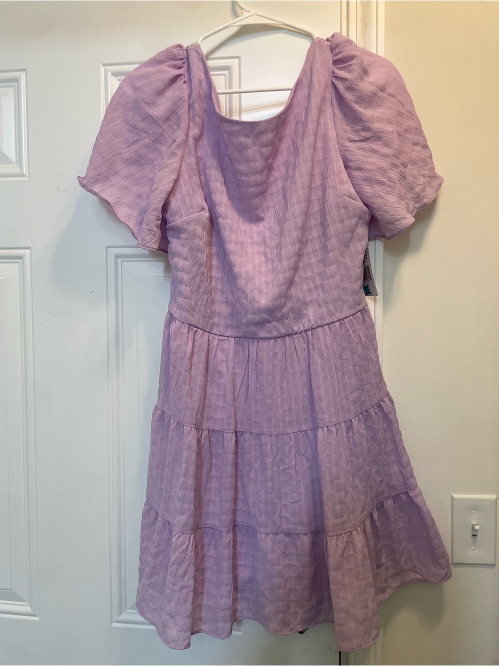 NWT B. Smart Lilac Tiered Mini Dress with Puff Sleeves Juniors Size 11